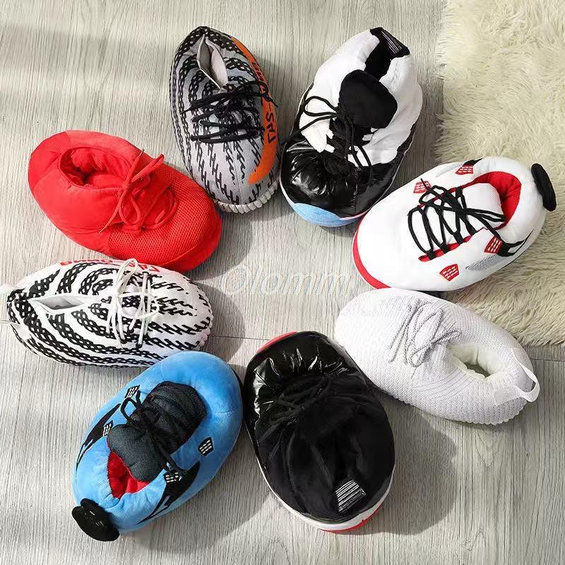 

Women/Men Winter Cotton Shoe Indoor Warm Plush Home Slippers Woman/Man Slides Ladies/Male Cute Cartoon Animal Sneaker 35-43, Black