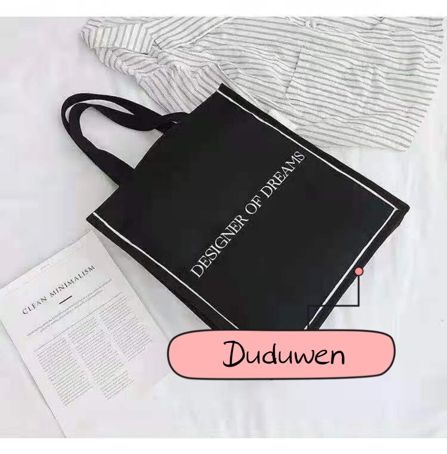 

38X34cm canvas Shopping bag printed D fashion beach bag Travel tote letters Cosmetic Storage Case
