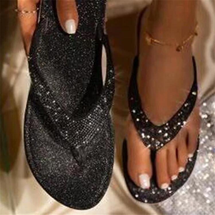 

Slippers China Factory Personalized Rhinestone High Heel Flip Flops Thongs