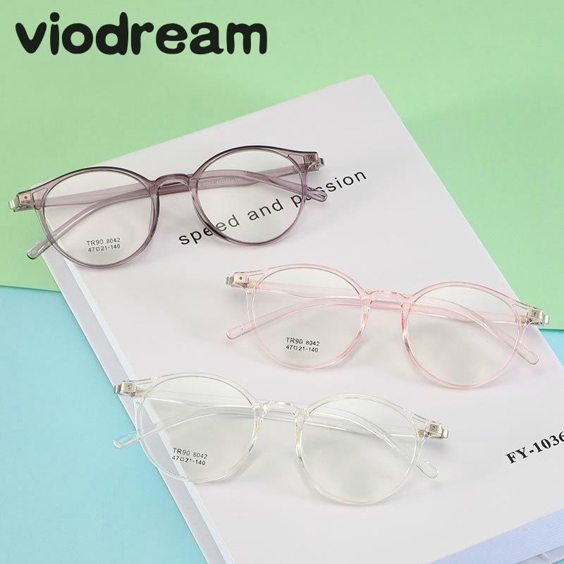 

Fashion Sunglasses Frames Viodream Plastic Titanium TR90 Unisex Full Spectacle Frame Round Optical Prescription Eyewear Eyeglass Oculos De G