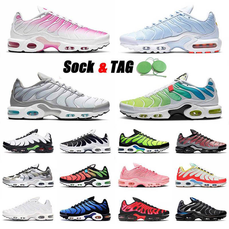 

Tn Plus running shoes mens black White Volt Glow Hyper Pastel blue Oreo women orange pink Breathable sneakers trainers outdoor sports fashion size 36-46, Kaomoji 40-46