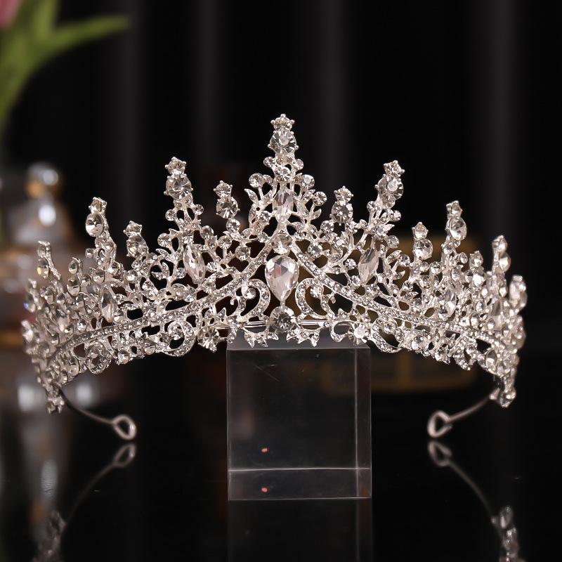 

Hair Clips & Barrettes Bridal Crown Headwear Wedding Birthday Headdress Rhinestones Retro Luxury Accessories For Female LL@17, Golden;silver