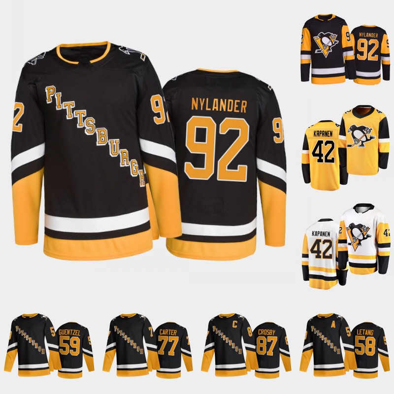 

Alex Nylander Jersey Pittsburgh Penguins Jeff Carter Sidney Crosby Evgeni Malkin Jake Guentzel Kasperi Kapanen Bryan Rust Kris Letang Casey DeSmith Tristan Jarry, Mens retro black s-xxxl