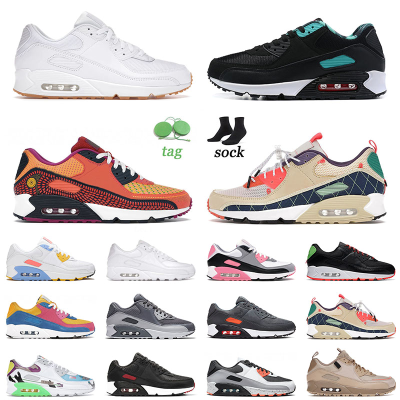 

2021 Top Quality 90 Shoes Big Size 12 Running Sports Mens Womens Trail Team Gold White Gum Muertos Moss Green 90s Trainers Sneakers 36-46, C54 36-46