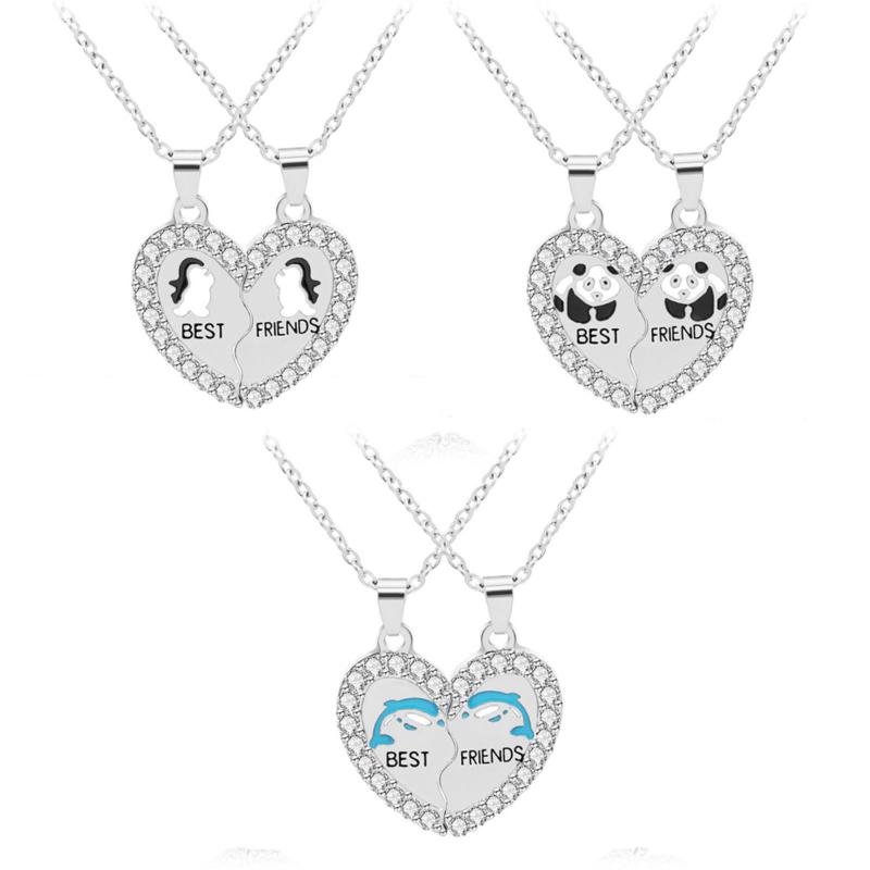 Pendant Necklaces ONEDAY Friends Chains BFF Necklace Friendship For Girls Birthday Gifts Chain Jewelry Choker Gift-image-699779217