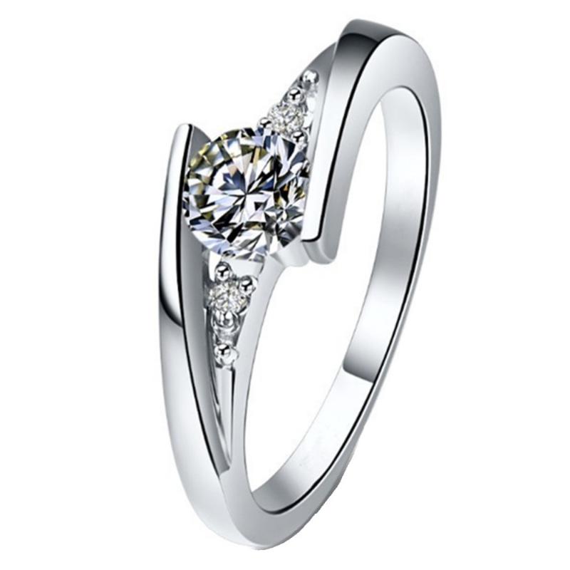 

Cluster Rings Test Positive Genuine Solid 18K White Gold Jewelry Twist Star 1CT Moissanite Diamond Ring Engagement Real, Golden;silver