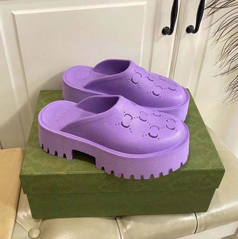 

slippers brand designer Women Ladies Hollow Platform Sandals made of transparent materials fashionable sexy lovely sunny beach woman slipper with box, #4