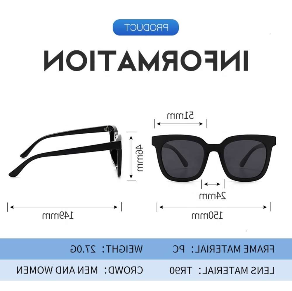 

Highend accessories Luxury square fashion wholale custom vintage oversized polarized sun glass newt women sunglass, Black