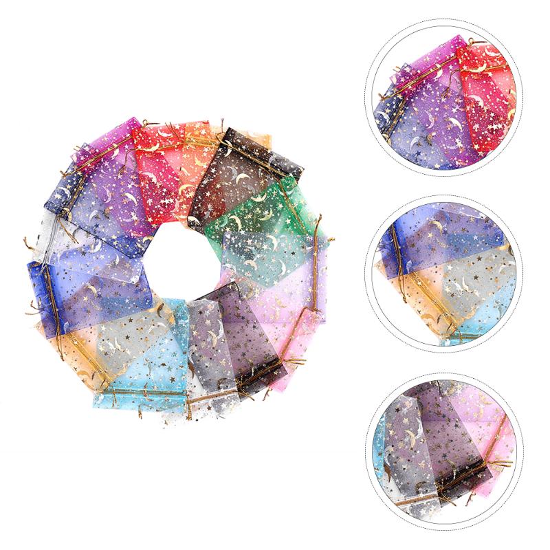 

Gift Wrap 50Pcs Organza Bags Mesh Jewelry Pouch Party Favor With Drawstring