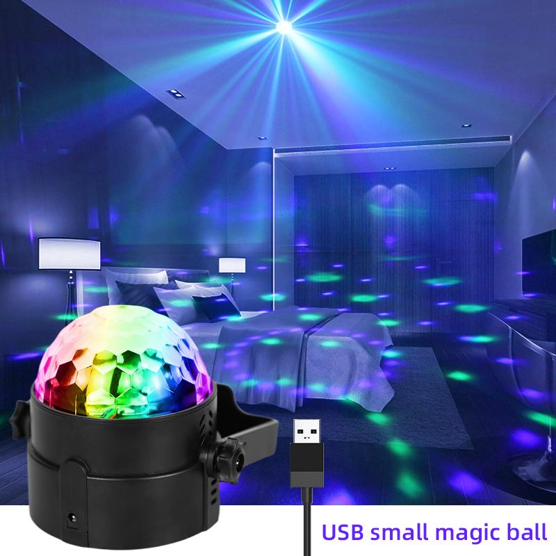 

Night Lights Mini 180 °Rotation Projector Light RGB USB Party Music Sound Controller Strobe Lamp For Family Bedroom Decoration