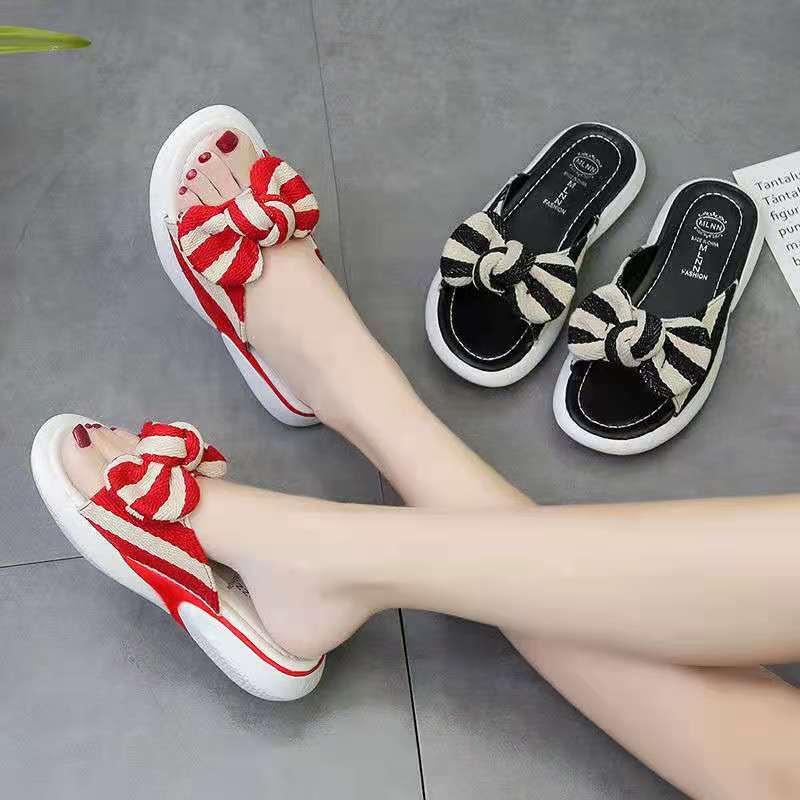 

Slippers Net Red Women's Summer Wear 2021 Fashion Beach Flat Bottomed Versatile Sandals, Black