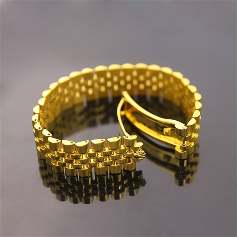 

Vintage Crown Bracelets 316L Stainless Steel Speedometer Bracelet Bangles Clasp Wrist Band Hand Chain Jewelry Gift 210812