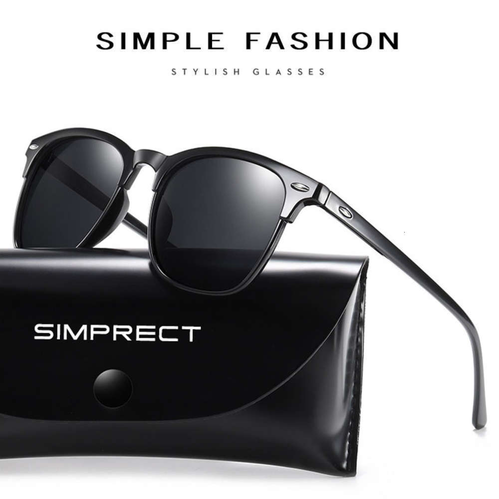 

sunglasses Simprect Polarized 2021 Retro mirror Square Vintage Anti-glare controller sunglasses For Men Eyes, Black