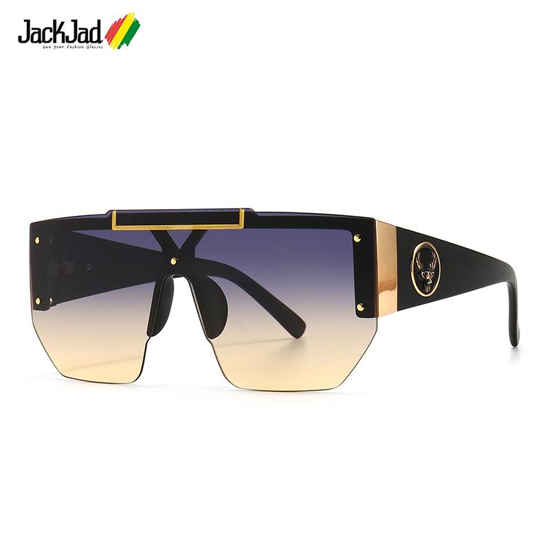 

Sunglasses JackJad Vintage Classic Oversized Shield Style Gradient Men Women Rivets Fashion Brand Design UV400 Sun Glasses 6961