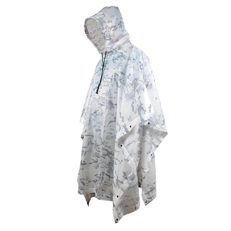 

Raincoats Outdoor Snow Camo Raincoat Poncho Military Tactical Working Hiking Hunting Rain Coat Multi Used Gears