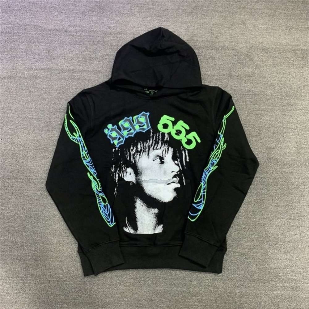 

Fluorescent Green Sp5der Young Thug 55555555 Angel Hoodie Men Spider Women Web Trui Harajuku, Black