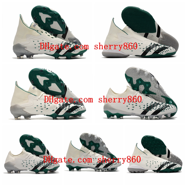 

2021 Soccer Shoes PREDATOR FREAK + FG AG IC TF high ankle Football Boots Freak.1 LOW Indoor Turf Cleats leather Tacos de futbol, As picture 1