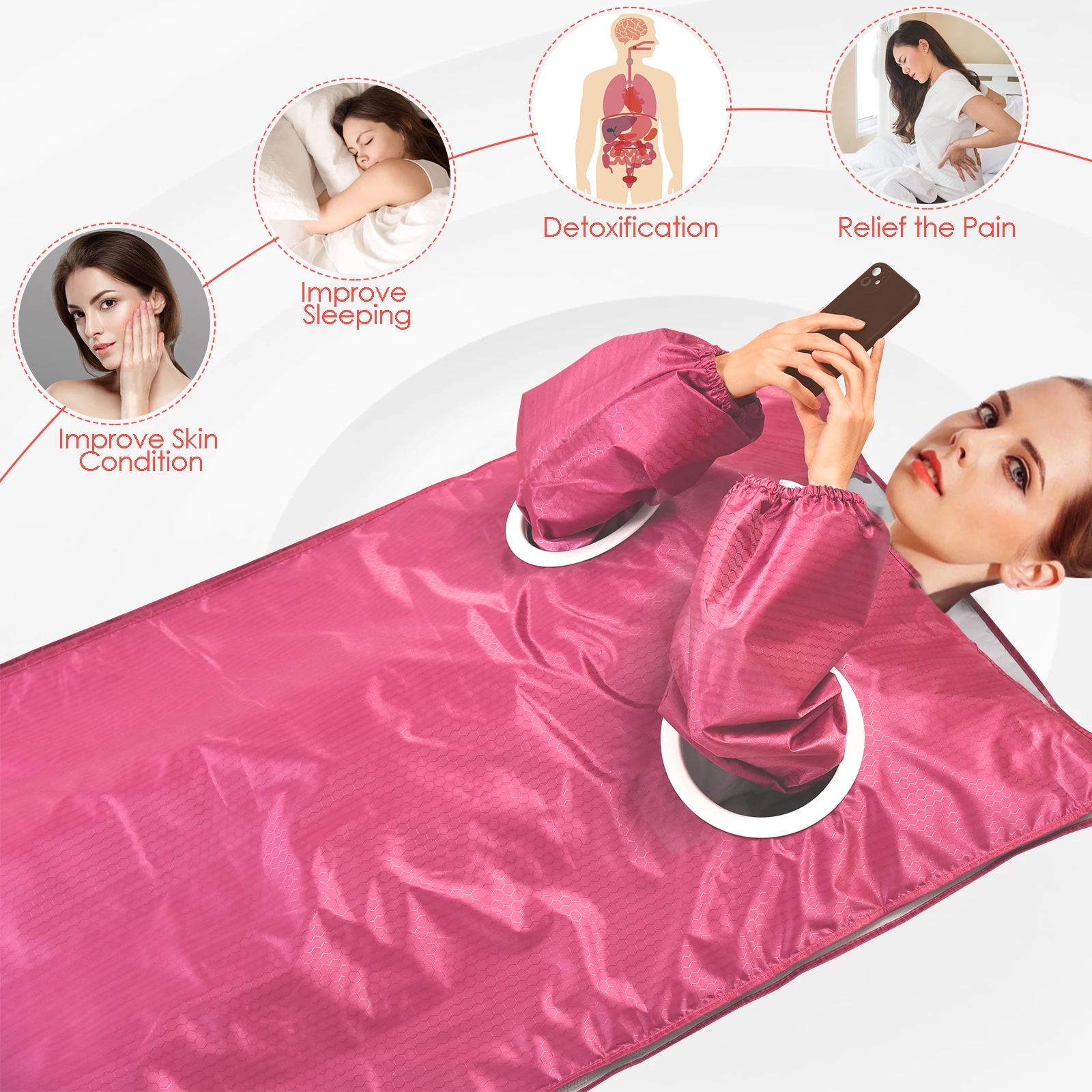 

Infrared sauna lymphatic drainage massage slimming equipment heat thermal pressotherapy machine body wrap blanket With 2 sleeves