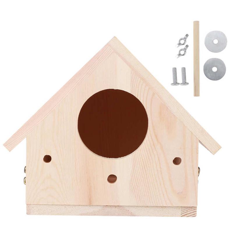 

Outdoor Innovative Wooden Bird House Birds Nesting Breeding Cage Ornament Garden Decoration Feeder Pet Cages