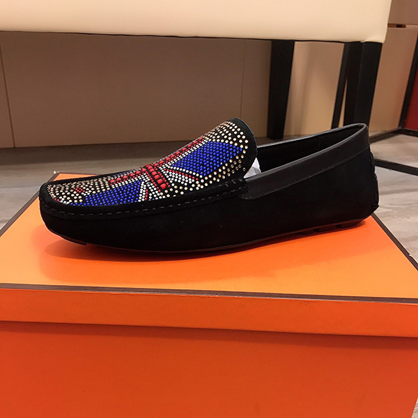 

High quality men's dress shoes casual flats bottom Loafers fashion luxury metal button peas classic driving for men mjh001