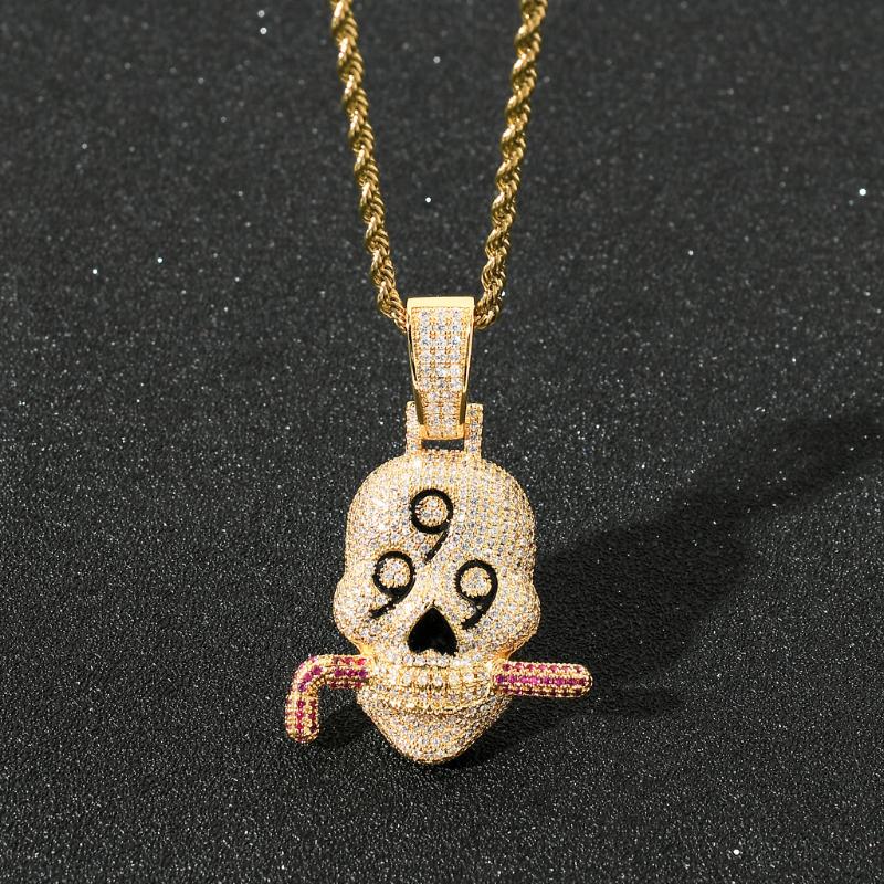 

Pendant Necklaces Hip Hop + Copper Cubic Zirconia Bling Shape Iced Out & Pendants For Men Women Charm Jewelry, Silver