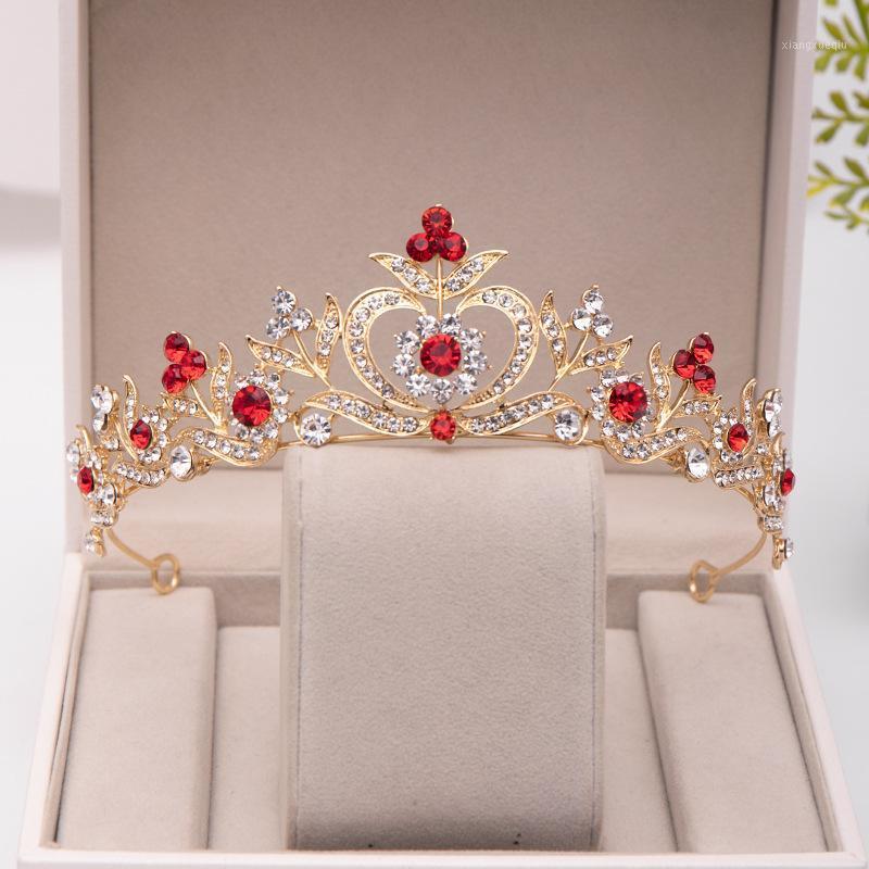 

Hair Clips & Barrettes Trendy Crystal Rhinestone Crown Flower Diadem Tiara Wedding Accessories Bridal Jewelry Bride Ornaments Party Gift, Golden;silver