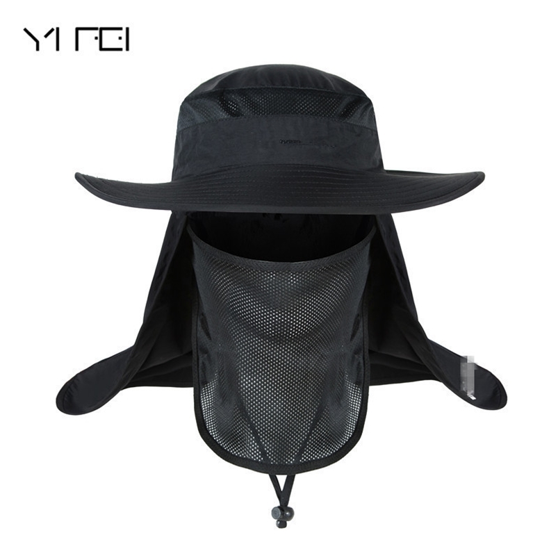 

YIFEI Waterproof Big Bucket Hats with a wide brim Summer wind-proof Sun SPF 30+ UV Protection Fishing Fisherman Cap 210709, Camouflage