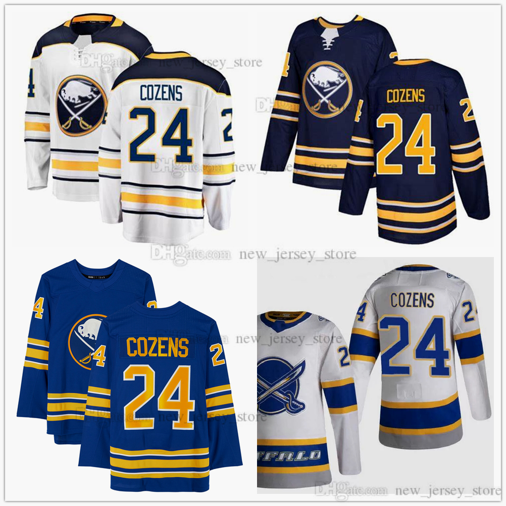 

Stitched Man Women Youth Hockey 24 Dylan Cozens Jerseys Home Royal Away White 2021 Reverse Retro Top Quality Embroidery KID Jersey, Black;red