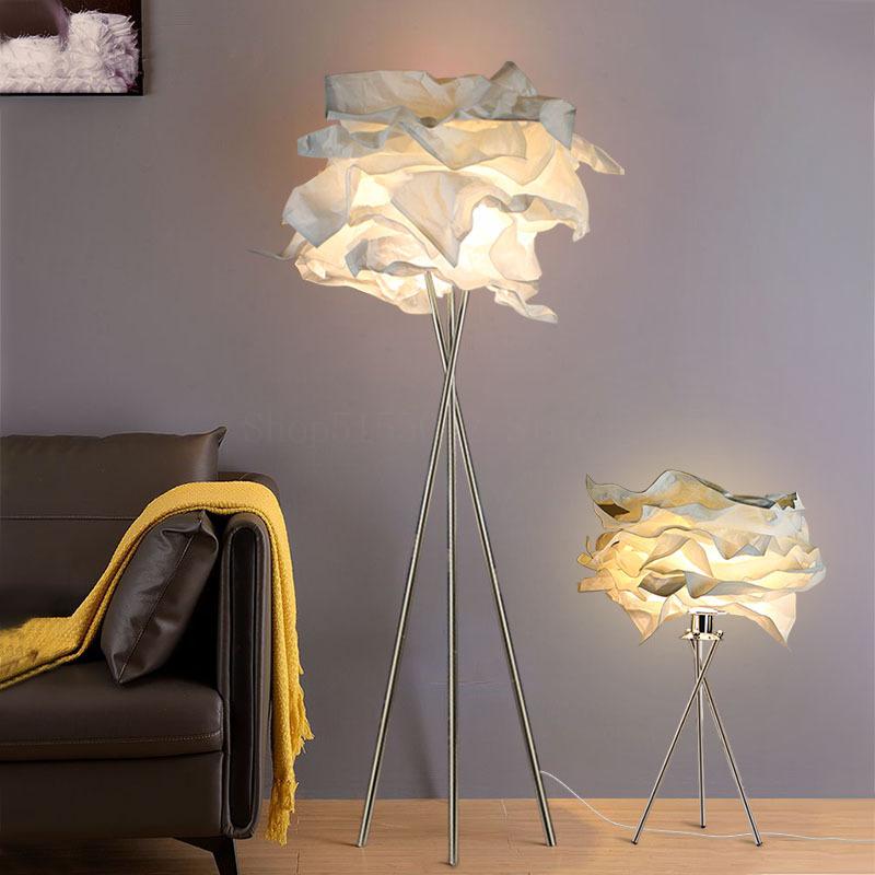 

Floor Lamps Nordic Paper Lampshade For Living Room Creative Cloud Shade Bedroom Led Lights Art Decor Indoor Lighting Desk Lamp