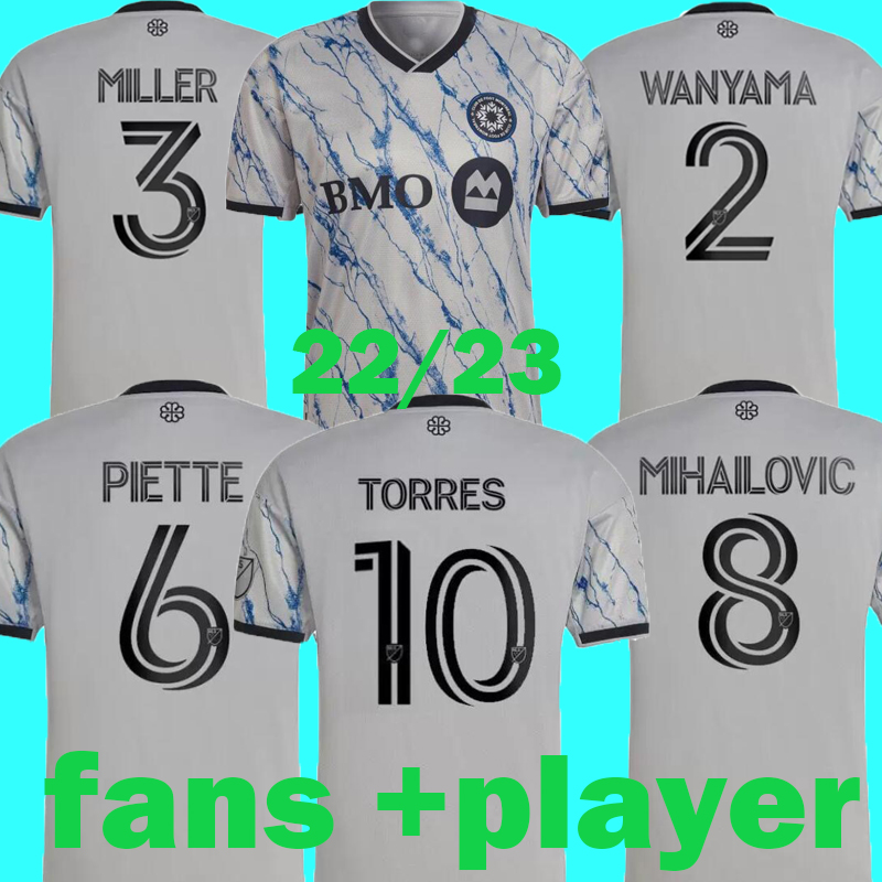 

22 23 CF Montreal SOCCER JERSEYS 2022 2023 Montréal MLS AWAY Miller Mihailovic Wanyama Piette TORRES football shirts men maillot de foot uni, Black;yellow