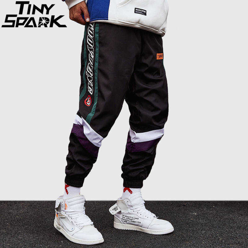 

Harajuku Pant Joggers Retro Color Block Patchwork Hip Harem Pant Streetwear Thin Sweatpant Trousers Track Pant Autumn 210702, A46ur028 grey