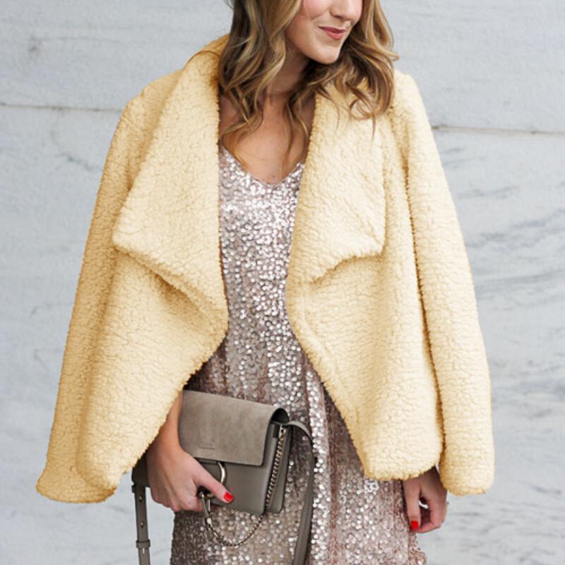 

Women Jackets Winter Warm Teddy Bear Fluffy Cardigan Coat Fleece Fur Jacket Zip Up Outerwear Tops Streetwear Female Outwears Women, Navy blue