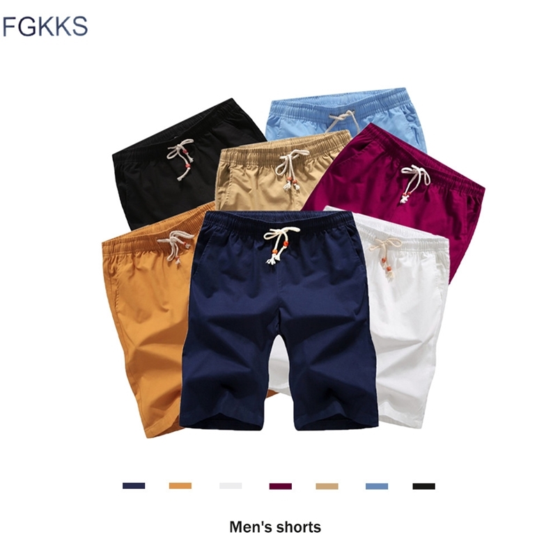 

FGKKS Summer Shorts Men Fashion Brand Pants Streetwear Homme Slim Fit 210629, Red