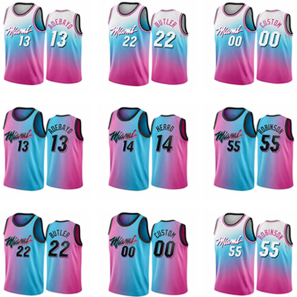 

Men Basketball Jersey Jimmy Butler Bam Adebayo Tyler Herro Duncan Robinson 2021 Swingman City Uniform, Color 3