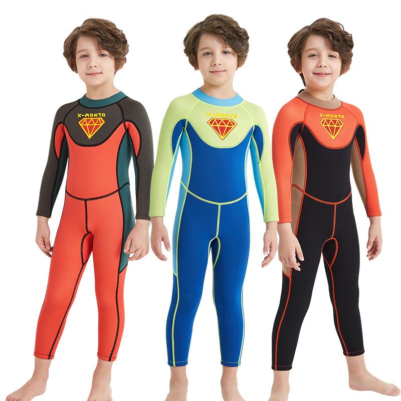 

2.5MM Neoprene Wetsuits Kids Swimwears Diving Suits Long Sleeves Boys Boy Surfing Children Rash Guards Snorkel One Pieces Dive One-Piece