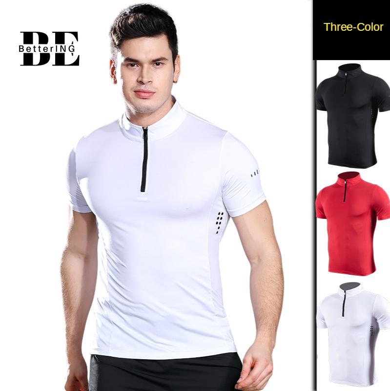 

Running Jerseys 2021 Men' Fitness Wear Quick Dry Short Sleeve Sports T-Shirt Breathable Shirt Summer, White