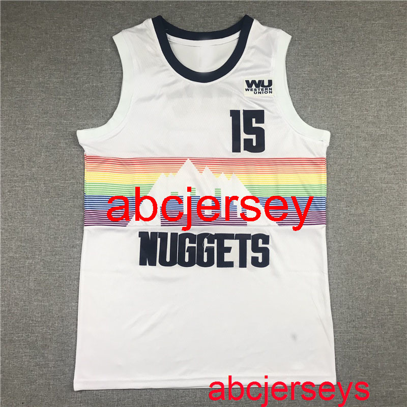 

Men' 15# JOKIC 2020 white snow mountain basketball jersey -XXL Vest