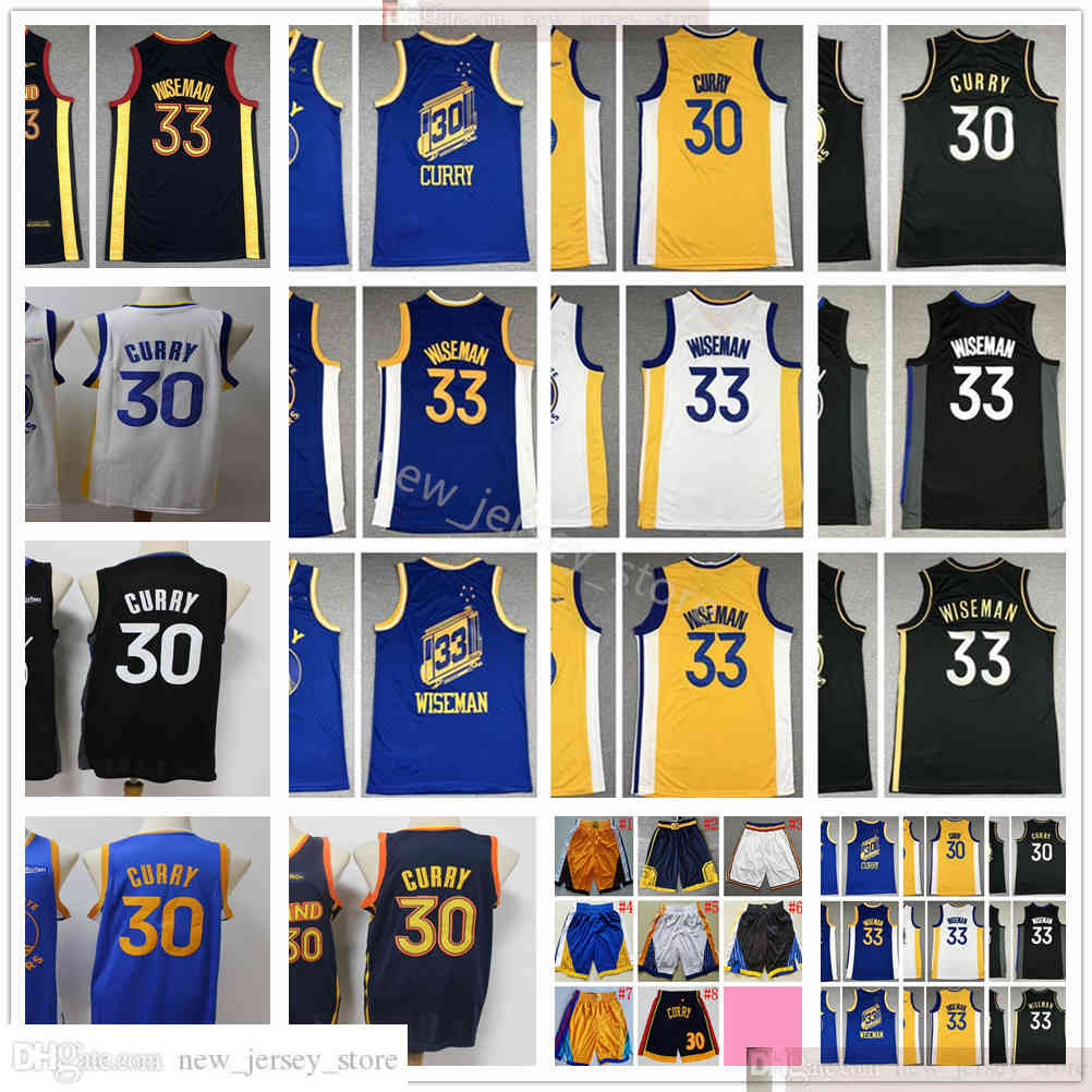 

2021 2022 City Basketball Stephen Klay 30 Curry 11 Thompson Jerseys Stitched White Blue James 33 Wiseman Jersey Yellow Black Shirts Shorts, Tell us which number on order