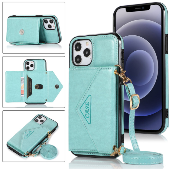 

Women Crossbody Card Wallet Cases Flip PU Leather Magnetic Phone Case with Strap for iPhone 13 13pro max 12 11 Xs XR Samsung Note20 Ultra S21 plus A12 A32 A52 5G, 5 colors;pls choose