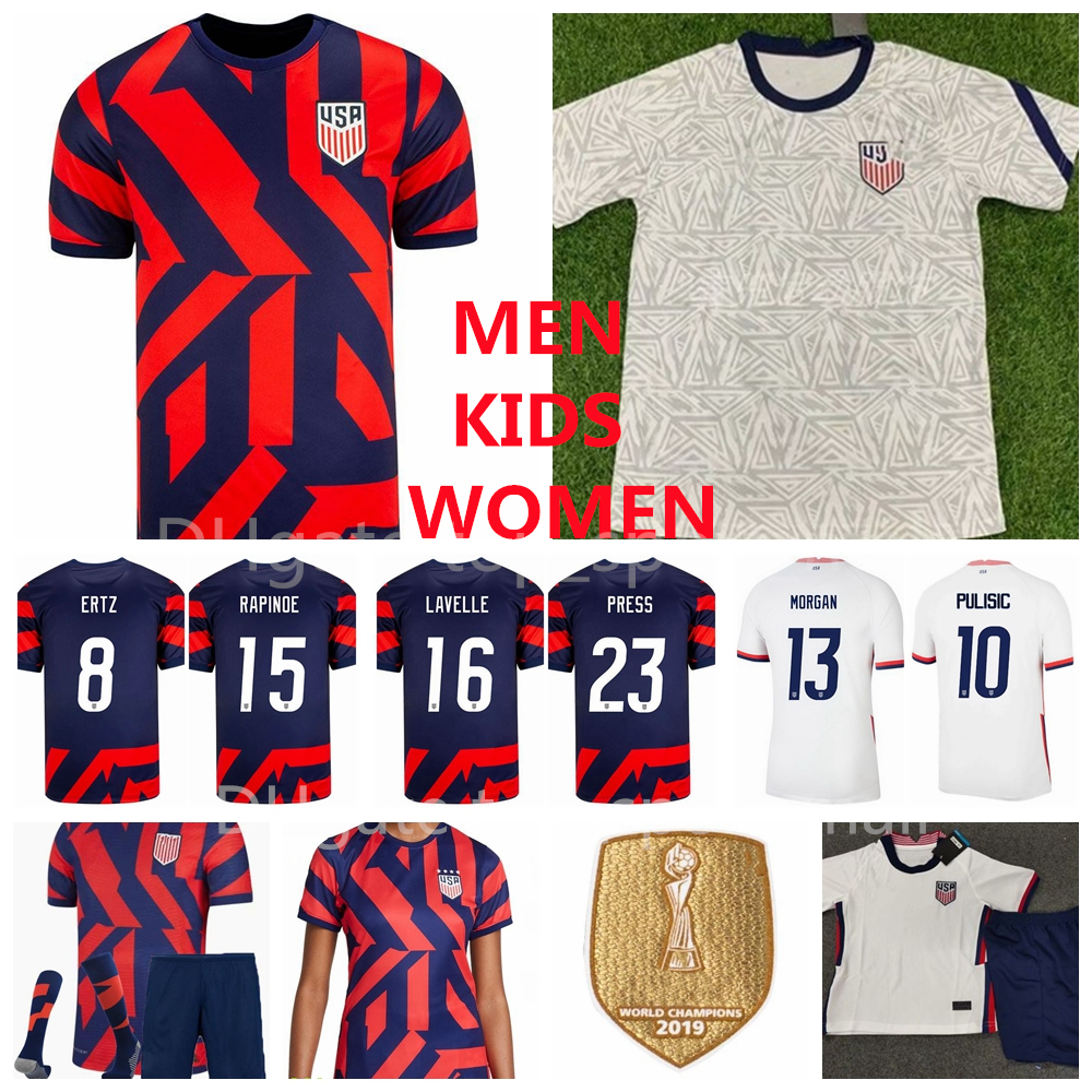 

Men Women Kids US 10 PULISIC Soccer Jersey American 2 YEDLIN 8 AARONSON 5 ROBINSON 17 LLETGET 14 PEPI 22 TURNER 19 SARGENT Football Shirt Kits Uniform National Team, Men with patch