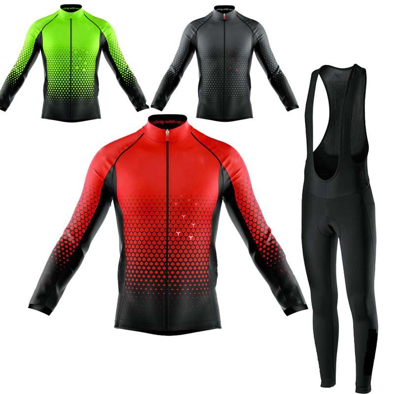 

Racing Sets Breathable Long Sleeve Cycling Jersey Set Mountain Bike Clothing Spring Triathlon Bicycle Riding Clothes Maillot Ropa Ciclismo, Black;blue