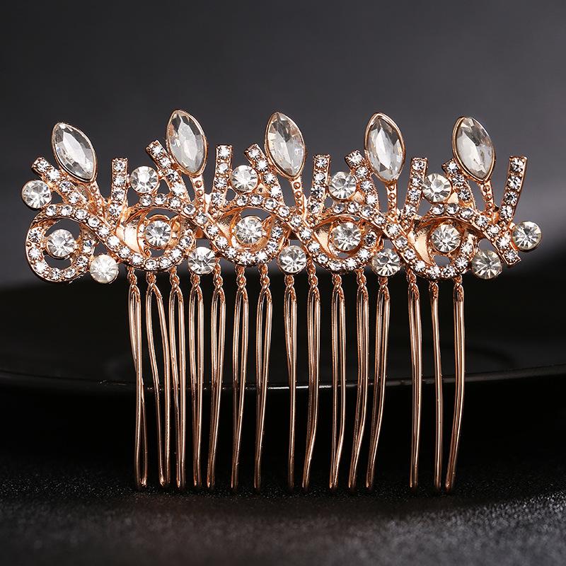

Hair Clips & Barrettes Rhinestone Side Comb Alloy Ornament Ancient Style Bridal Piece Accessories For Women And Girls NYZ Shop, Golden;silver