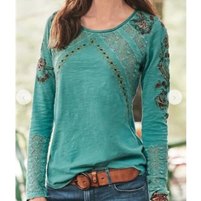 

Women's T-Shirt Vintage Long Sleeve Tshirt Women Spring Fashion Round Neck Summer Casual Graphic T Shirts Lugentolo 640J, 1# shoe box