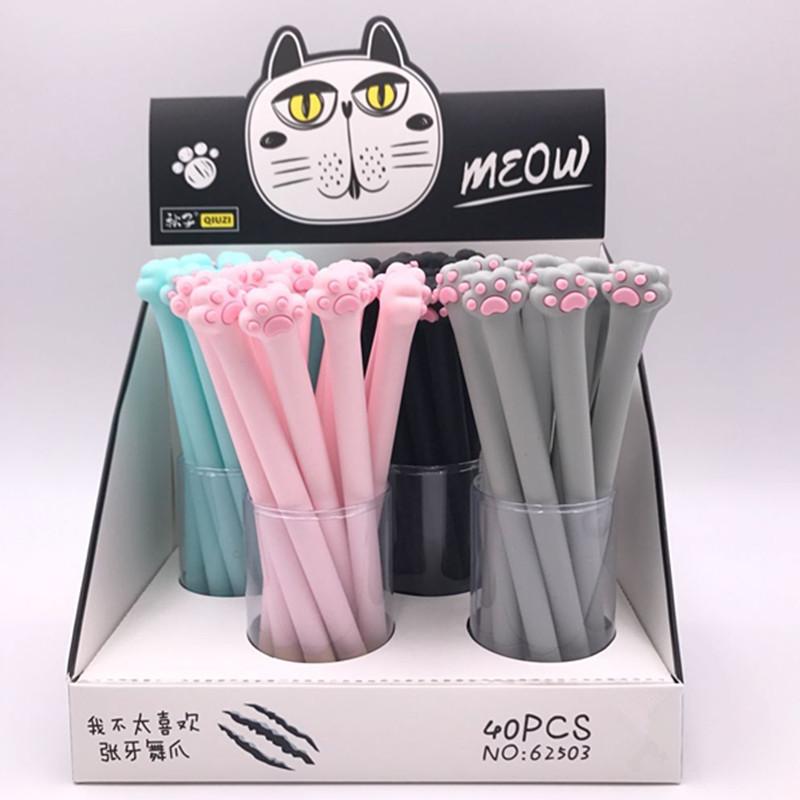 

Pcs/lot Kawaii Cat Gel Pen Cute 0.5mm Black Ink Signature Pens School Writing Supplies Promotional Gift