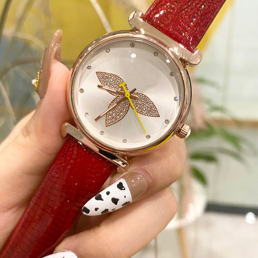 

Fashion Brand Watches for Women Girls Crystal flower style Leather strap Quartz wrist Watch L41, Slivery;brown