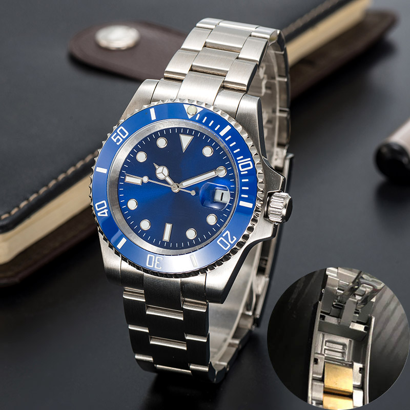 

Swimming wristwatches sapphire luminous watch mens automatic mechanical ceramics watches 41mm full stainless steel Gliding clasp u1 factory, Slivery;brown