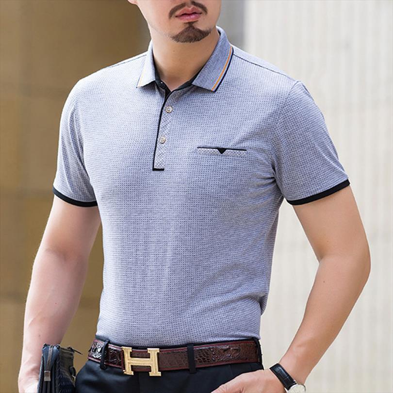 

brand summer 95% viscose shirts men polos business style male formal shirt polka dot striped breathable camisa, White;black