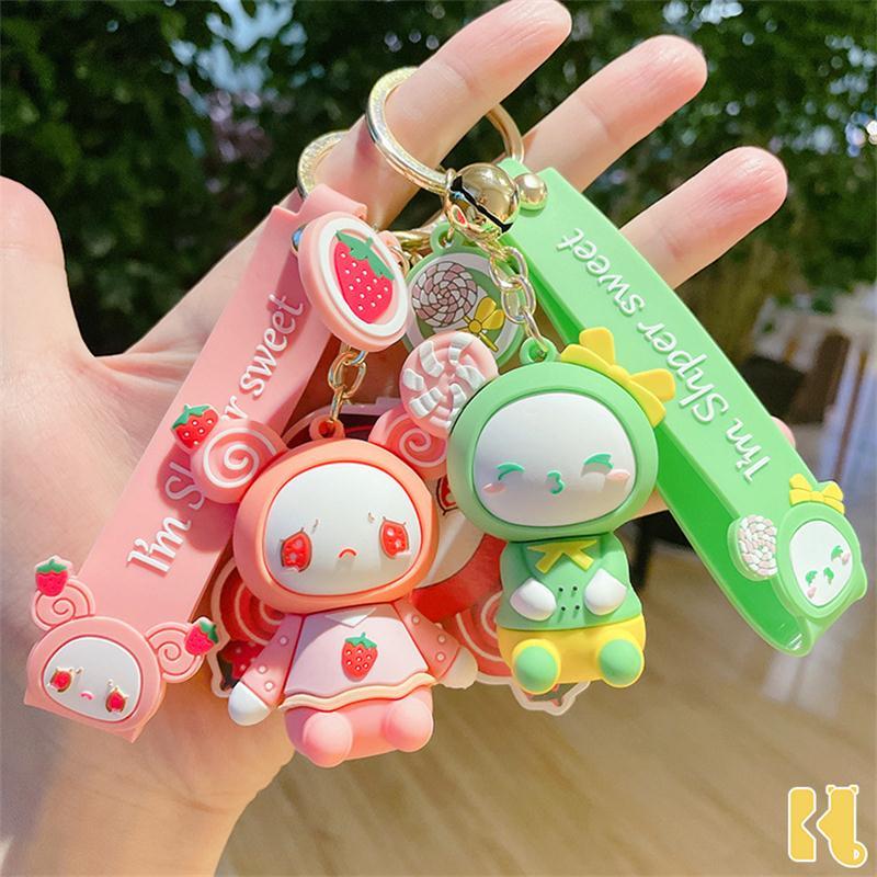 

Keychains Sweet Heart Baby Keychain Korean Fashion Cute Cotton Candy Cream Girl Keyring Bag Pendant Mini Gifts, Silver