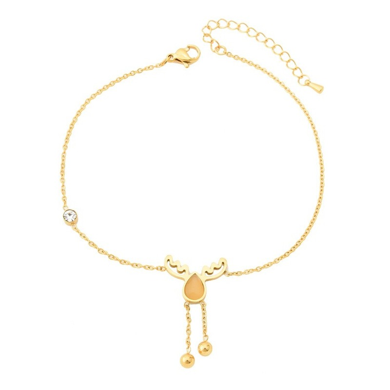 Simple personality, fashionable antler tassel anklet, can be worn naked on the beach, can be stained with water, suitable for any place to wear-image-707358590