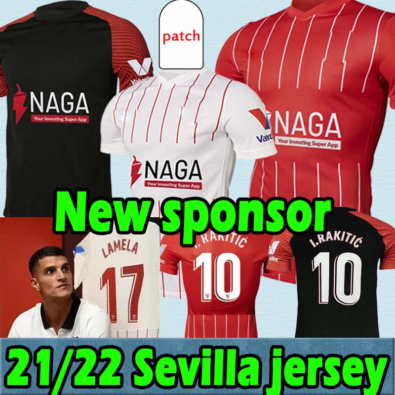 

New sponsor Sevilla soccer jerseys 2021 2022 LAMELA PAPU GOMEZ I.RAKITIC L.OCAMPOS DE JONG J.NAVAS SUSO MUNIR Y.EN-NESYRI J.KOUNDE 21/22 hombres football shirts, 21 22 3rd